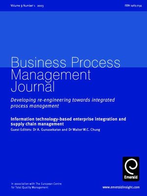 cover image of Business Process Management Journal, Volume 9, Issue 1